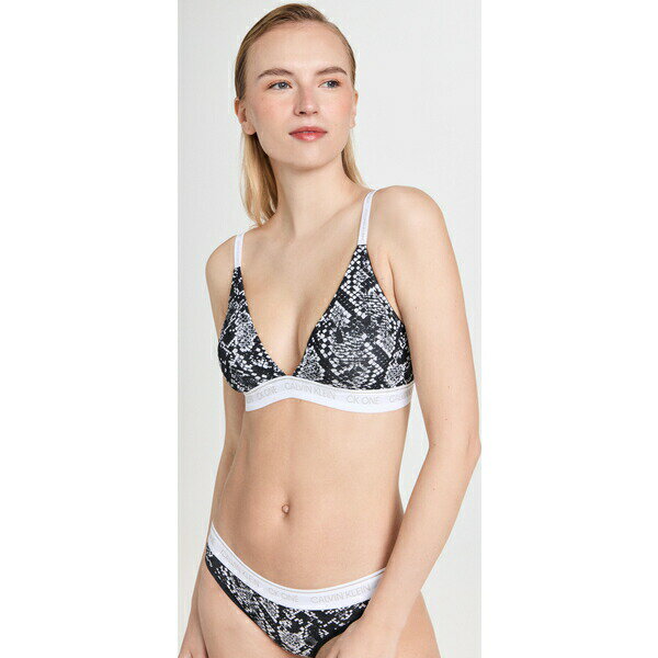 (取寄)カルバンクライン アンダーウェア レディース ライト ライン トライアングル ブラ Calvin Klein Underwear Women's Lght Lined Triangle Bra RattlesnakeBlack-006