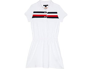 (取寄)トミー ヒルフィガー アダプティブ ガールズ アイコン ストライプ ポロ ドレス (リトル キッズ/ビッグ キッズ) Tommy Hilfiger Adaptive Girl's Icon Stripe Polo Dress (Little Kids/Big Kids) Fresh White