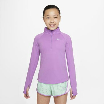 (取寄)ナイキ ガールズ ドライフィット ロング スリーブド ハーフジップ ラン トップ - ガールズ グレード スクール Nike Girls Dri-FIT Long Sleeved Half-Zip Run Top - Girls' Grade School Violet Shock