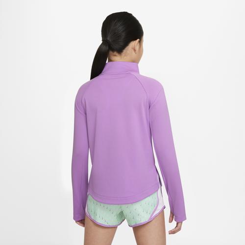 (取寄)ナイキ ガールズ ドライフィット ロング スリーブド ハーフジップ ラン トップ - ガールズ グレード スクール Nike Girls Dri-FIT Long Sleeved Half-Zip Run Top - Girls' Grade School Violet Shock