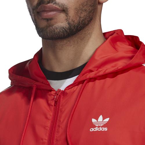 (取寄)アディダス オリジナルス メンズ 3 ストライプ ウインドブレーカー adidas originals Men's 3 Stripes Windbreaker Red