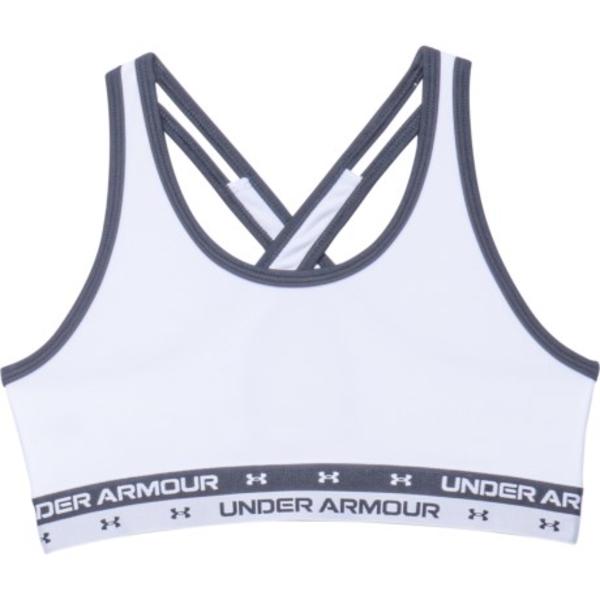 (取寄)アンダーアーマー ビック ガールズ アンダーアーマー クロスバック ソリッド スポーツ ブラ ビッグ Under Armour big girls Under Armour Crossback Solid Sports Bra (For Big Girls) White