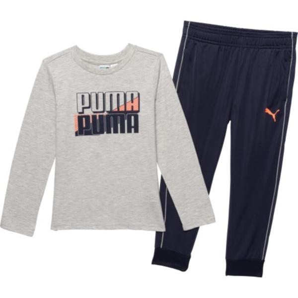 (取寄)プーマ プーマ ジャージ Tシャツ アンド トリコット ジョガー セット リトル Puma little boys Puma Jersey T-Shirt and Tricot Joggers Set (For Little Boys) Light Grey Heather