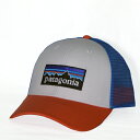 パタゴニア P6 ロゴ ロープロ トラッカー ハット Patagonia P-6 LoPro Trucker Hat White w/Carve Coral レッド ブルー