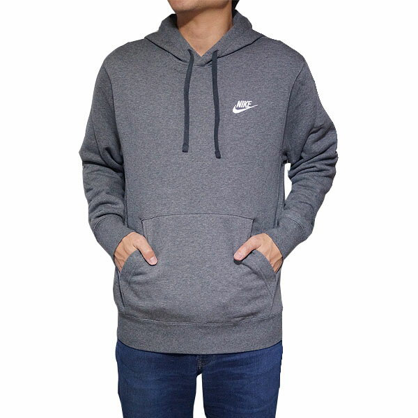 NIKE パーカー ナイキ メンズ 裏起毛 スウェットパーカー クラブ プルオーバー フーディ Nike Men's Club Pullover Hoodie Charcoal Heather Anthracite White 送料無料