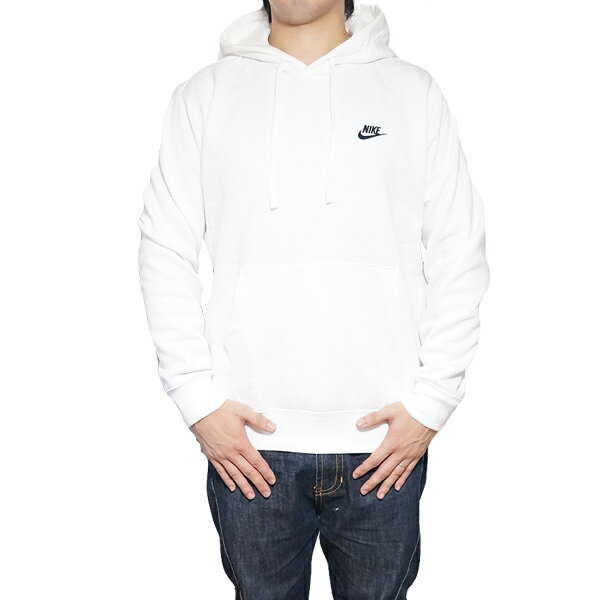 NIKE パーカー ナイキ メンズ 裏起毛 スウェットパーカー クラブ プルオーバー フーディ Nike Men's Club Pullover Hoodie White/Black