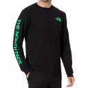 【訳あり アウトレット】ノースフェイス メンズ ヒット ロングスリーブ Tシャツ 男性 長袖Tシャツ 袖ロゴ ロンT 黒 アウトドア スポーツ トレーニング ランニング カジュアル 大きいサイズ ブランド The North Face Sleeve Hit Long-Sleeve T-Shirt - Men's TNFB/CHLRPHYLGN