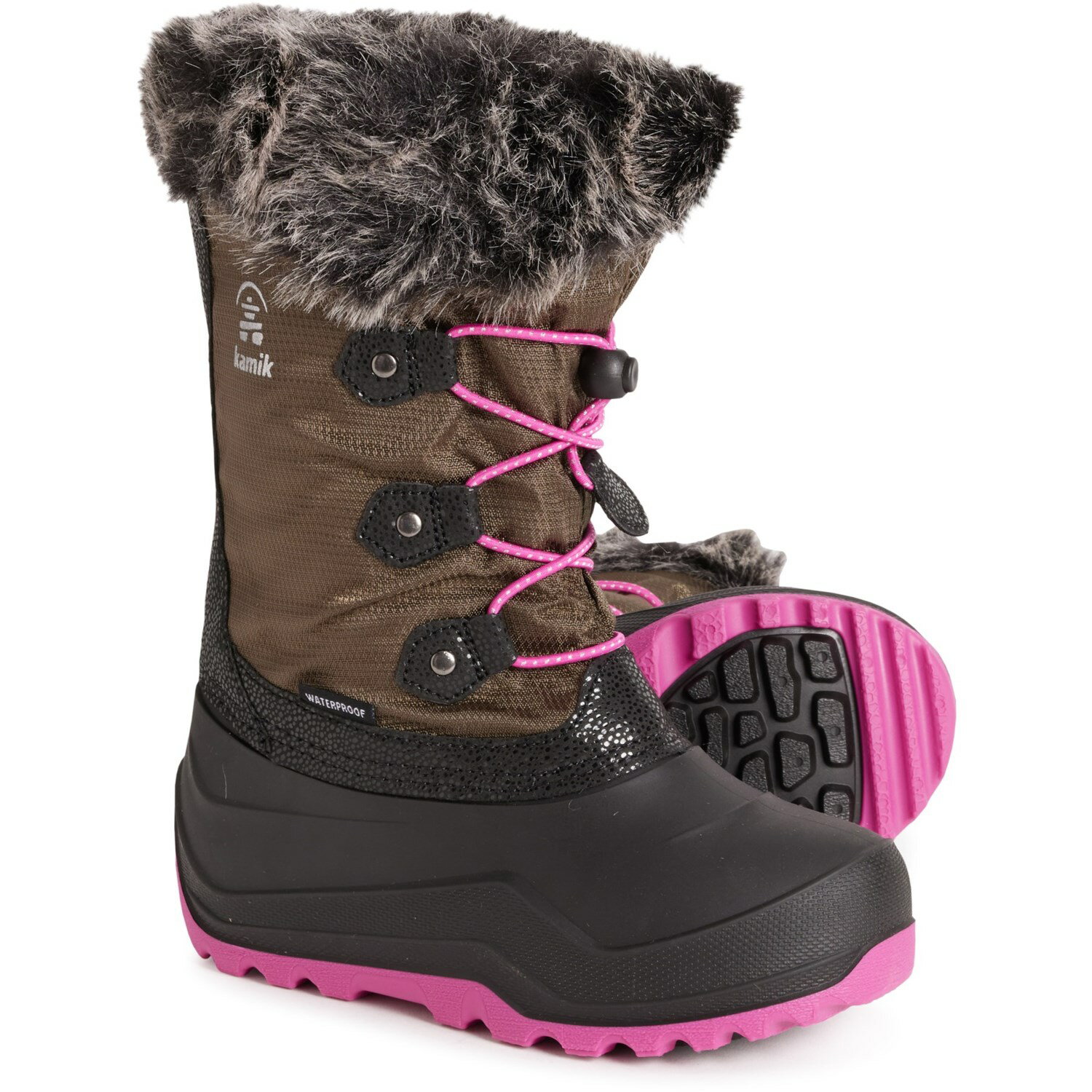 (取寄) カミック ガールズ ウィンター ブーツ Kamik Girls Powdery3 Winter Boots Dark Olive