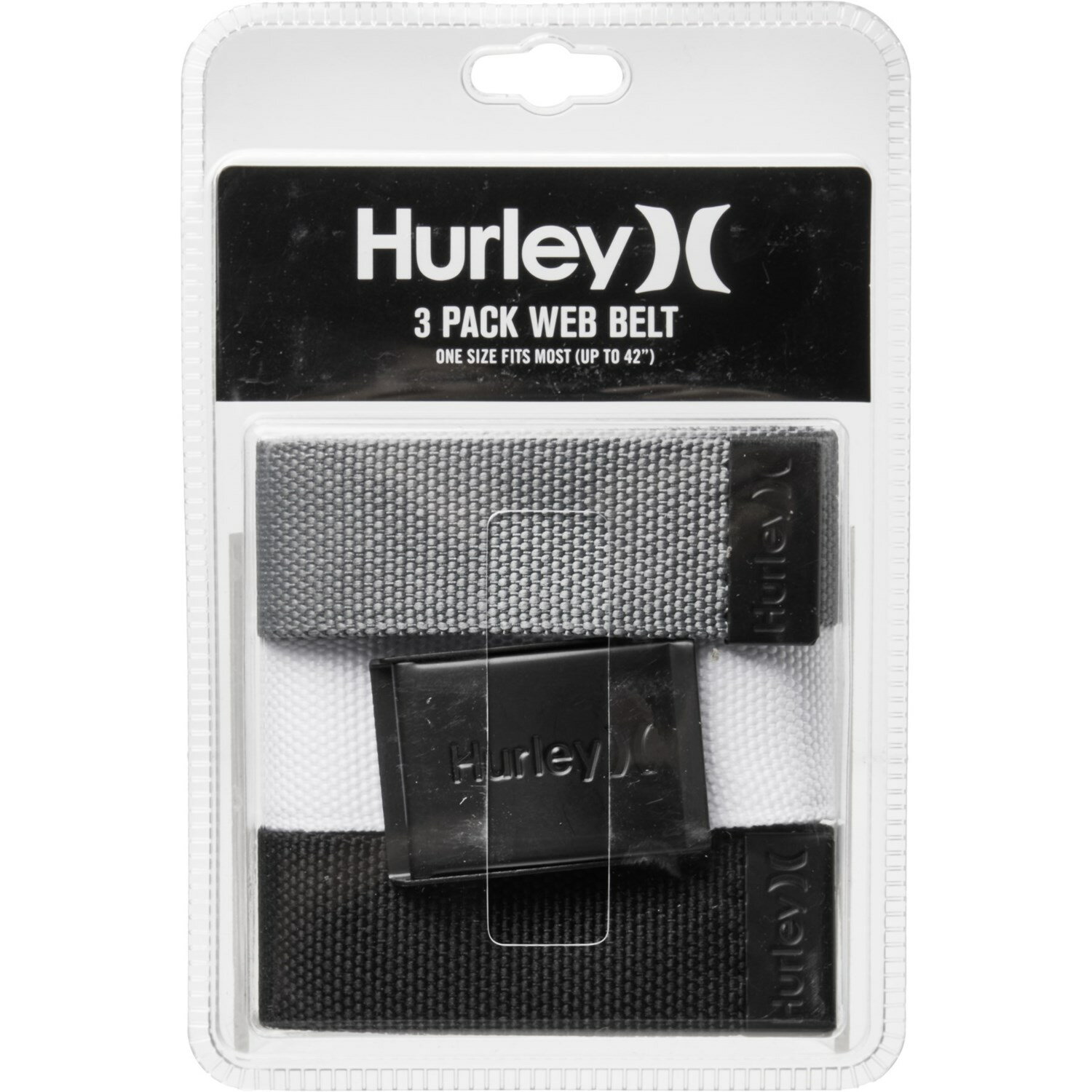 (取寄) ハーレー メンズ アジャスタブル ウェビング ベルツ Hurley men Adjustable Webbing Belts (For Men) White/Black/Grey