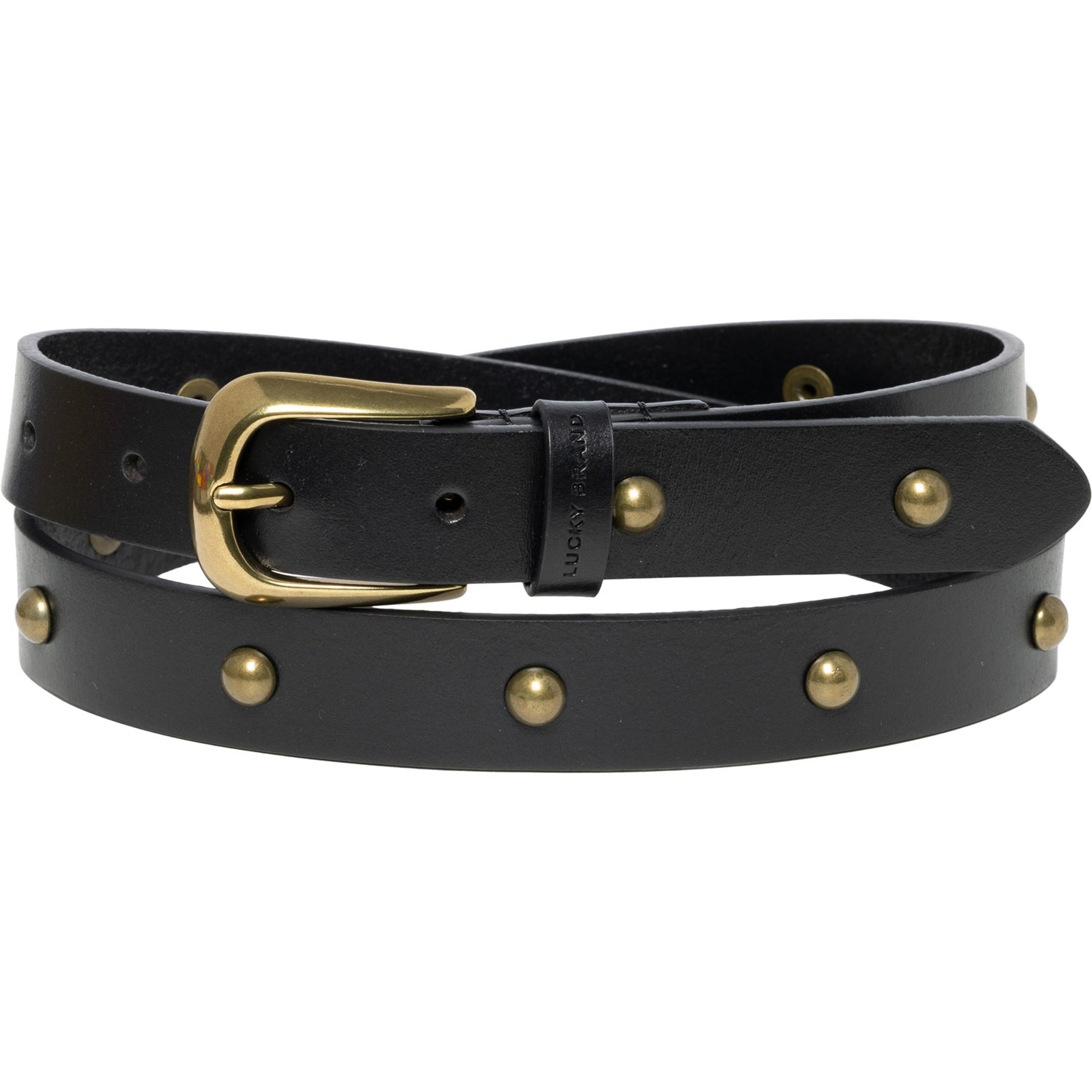 (取寄) ラッキーブランド ドームド スタデッド ベルト - レザー Lucky Brand Domed Studded Belt - Leather Black