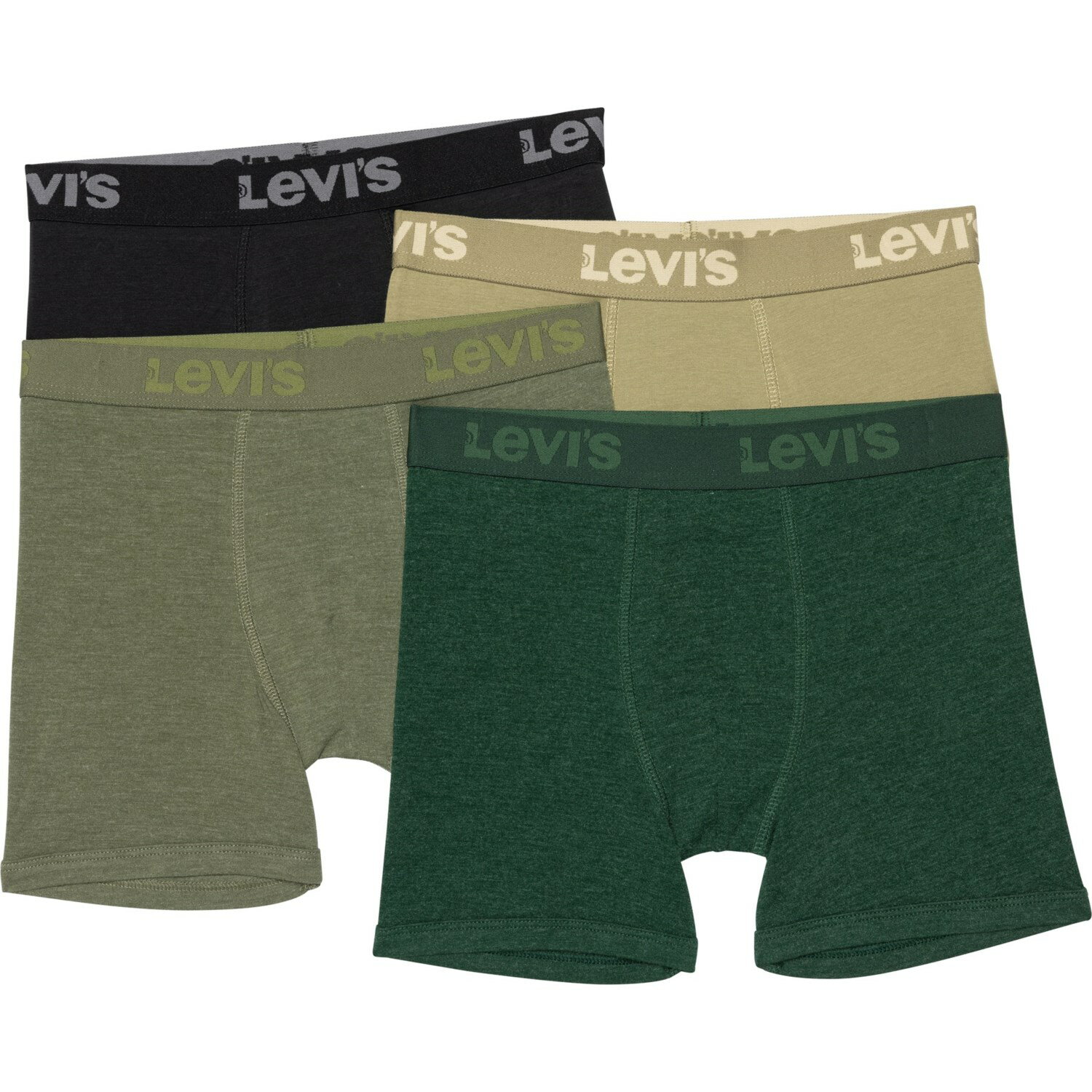 (取寄) リーバイス ビッグ ボーイズ ソリッド ボクサー ブリーフ - 4-パック Levi's Big Boys Solid Boxer Briefs - 4-Pack Pine Grove