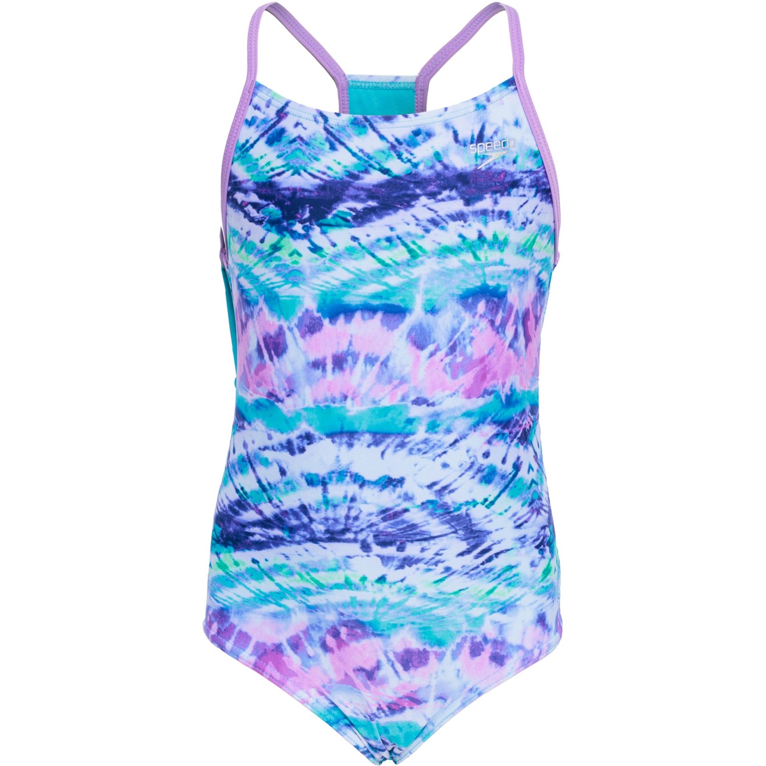 (取寄) スピード ガールズ デュオ バック ワンピース スイムスーツ - Upf 50+ Speedo Girls Duo Back One-Piece Swimsuit - UPF 50+ Purple