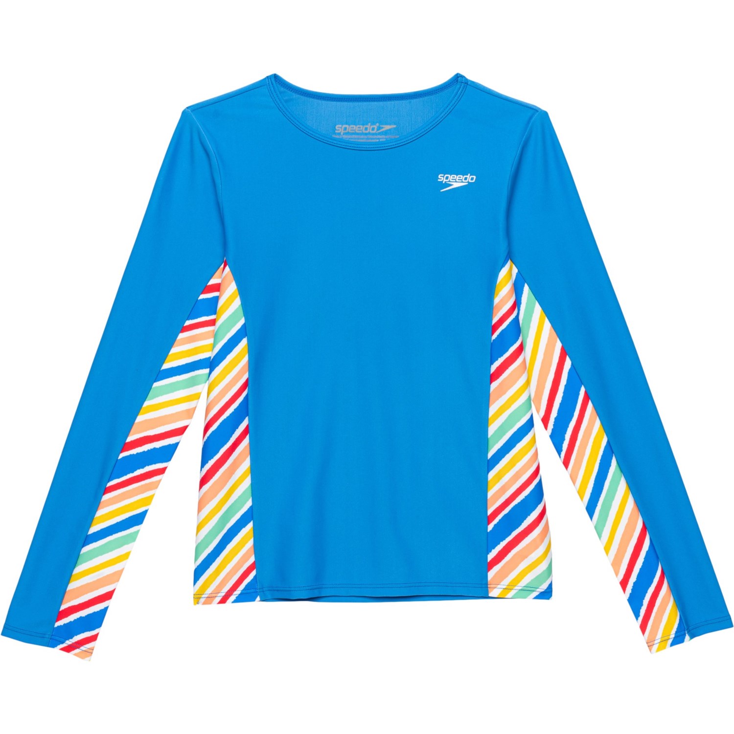 (取寄) スピード ビッグ ガールズ プリント スプライス ラッシュ ガード - Upf 50以上, ロング スリーブ Speedo Big Girls Print Splice Rash Guard - UPF 50+, Long Sleeve Super Sonic