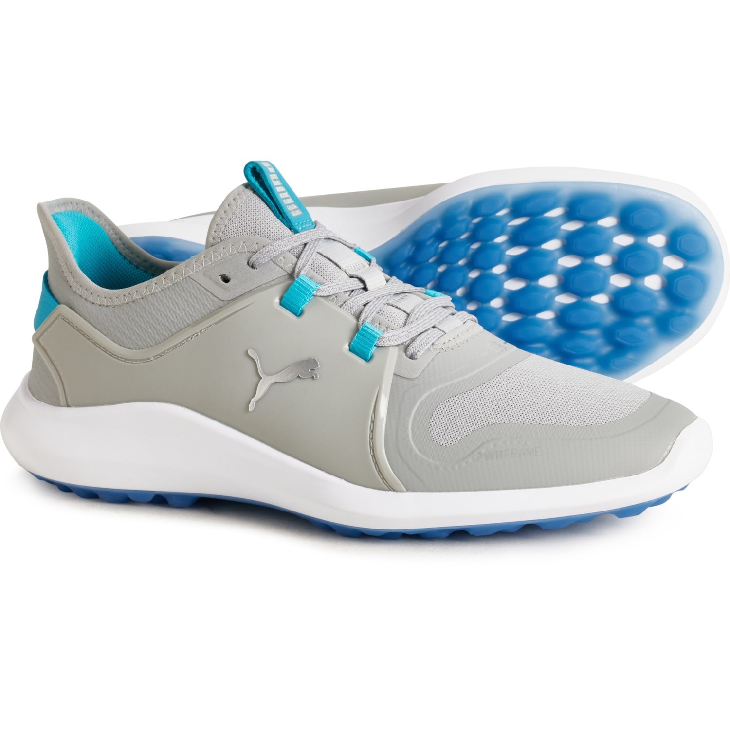 (���) �v�[�} �S���t ���f�B�[�X �C�O�i�C�g �t�@�X��8 �X�p�C�N���X �S���t �V���[�Y PUMA GOLF women Ignite Fasten8 Spikeless Golf Shoes (For Women) High Rise-Puma Silver-Scuba Bl