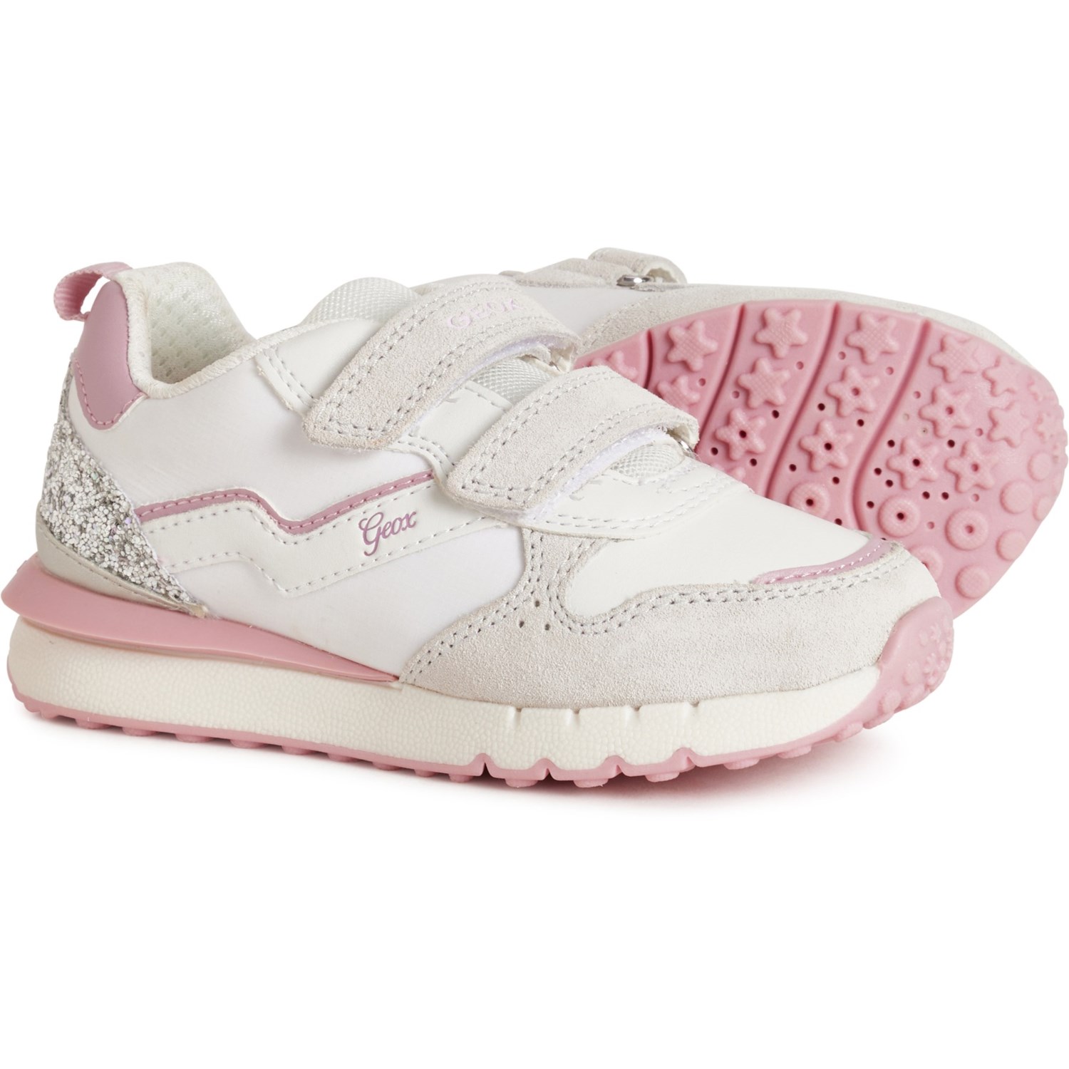 (取寄) ジェオックス リトル ガールズ ファスティックス スニーカー Geox Little Girls Fastics Sneakers Off White/Pink