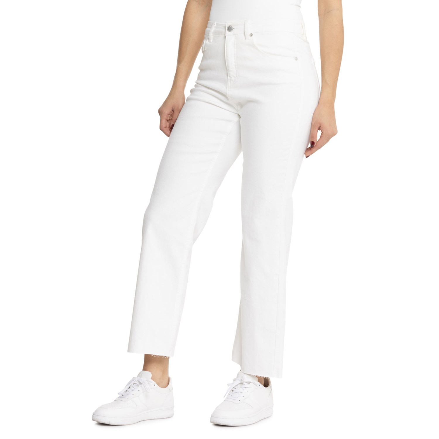 (取寄) オートニューヨーク ワイド レッグ デニム ジーンズ - ハイ ライズ OAT NEW YORK Wide Leg Denim Jeans - High Rise White