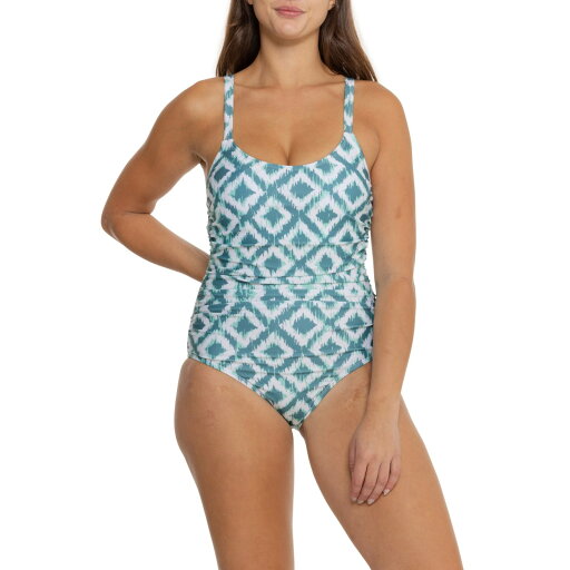 (取寄) ニコールミラー サイド-ルーシュド ワンピース スイムスーツ Nicole Miller Side-Ruched One-Piece Swimsuit Green Diamond Print (取寄) ニコールミラー サイド-ルーシュド ワンピース スイムスーツ Nicole Miller Side-Ruched One-Piece Swimsuit Green Diamond Print