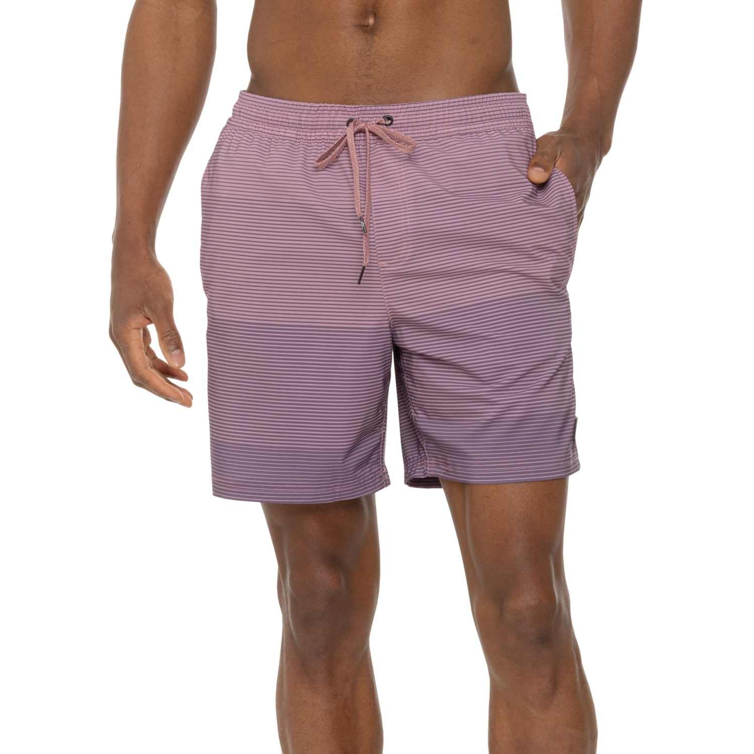 (取寄) クイックシルバー オンブレ ストライプ プリント スイム ショーツ - 17インチ Quiksilver Ombre Stripe Print Swim Shorts - 17” Dusty Rose