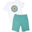 (取寄) ハーレー ビッグ ボーイズ ロゴ T-シャツ アンド ウーブン ショーツ セット - ショート スリーブ Hurley Big Boys Logo T...