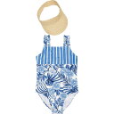 (取寄) トミーバハマ ガールズ ラッフル ショルダー ワンピース スイムスーツ ウィズ バイザー - Upf 50 Tommy Bahama Girls Ruffle Shoulder One-Piece Swimsuit with Visor - UPF 50 Marshmallow(4)