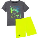 (取寄) アンダーアーマー トドラー ボーイズ バウンダリー ロゴ T-シャツ アンド ショーツ セット - ショート スリーブ Under Armour Toddler Boys Boundary Logo T-Shirt and Shorts Set - Short Sleeve Black