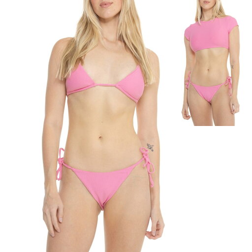 (取寄) ディッピンデイジー ジョニ ビキニ アンド ラッシュ ガード セット - 3-ピース, ショート スリーブ DIPPIN DAISYS Joni Bikini and Rash Guard Set - 3-Piece, Short Sleeve Bubblegum Waffle (取寄) ディッピンデイジー ジョニ ビキニ アンド ラッシュ ガード セット - 3-ピース, ショート スリーブ DIPPIN DAISYS Joni Bikini and Rash Guard Set - 3-Piece, Short Sleeve Bubblegum Waffle