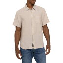 (取寄) ラッキーブランド リネンブレンド サン ガブリエル プリンテッド シャツ - ショート スリーブ Lucky Brand Linen-Blend San Gabriel Printed Shirt - Short Sleeve Simply Taupe