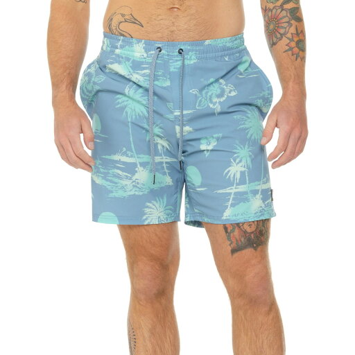 (取寄) クイックシルバー サンセット プリント スイム トランクス - ビルト-イン ライナー Quiksilver Sunset Print Swim Trunks - 17”, Built-In Liner Blue Shadow (取寄) クイックシルバー サンセット プリント スイム トランクス - ビルト-イン ライナー Quiksilver Sunset Print Swim Trunks - 17”, Built-In Liner Blue Shadow