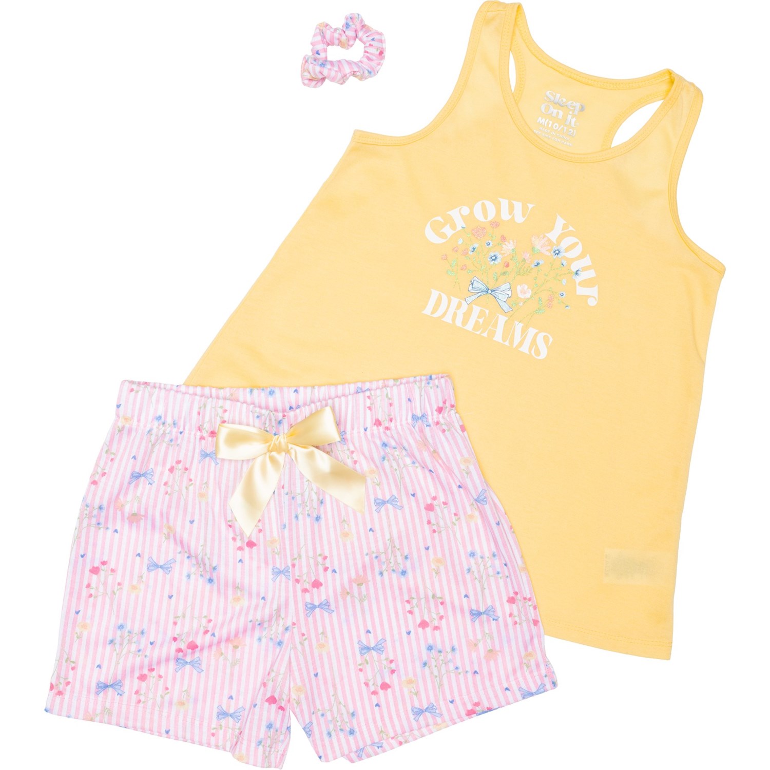 (取寄) スリープオンイット ビッグ ガールズ リブド タンク トップ アンド ボクサー ショーツ パジャマ Sleep On It Big Girls Ribbed Tank Top and Boxer Shorts Pajamas Yellow Combo