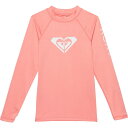 (取寄) ロキシー ビッグ ガールズ ホール ハーティッド ラッシュ ガード - Upf 50以上, ロング スリーブ Roxy Big Girls Whole Hearted Rash Guard - UPF 50+, Long Sleeve Candlelight Peach