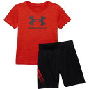 (取寄) アンダーアーマー トドラー ボーイズ テック フェード T-シャツ アンド ショーツ セット - ショート スリーブ Under Armour Toddler Boys Tech Fade T-Shirt and Shorts Set - Short Sleeve Red