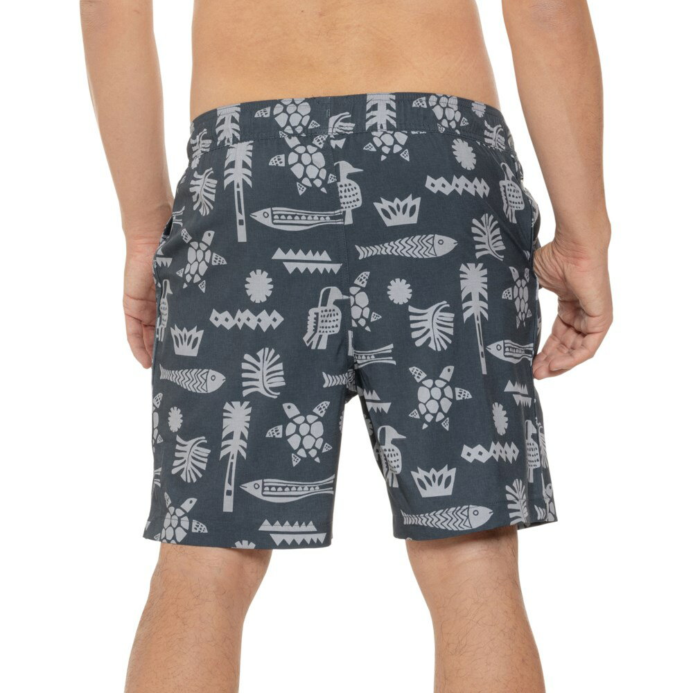 (取寄) エディーバウアー ストレッチ コンフォート トライバル ボレー ショーツ - Upf 50 Eddie Bauer Stretch Comfort Tribal Volley Shorts - UPF 50 Storm