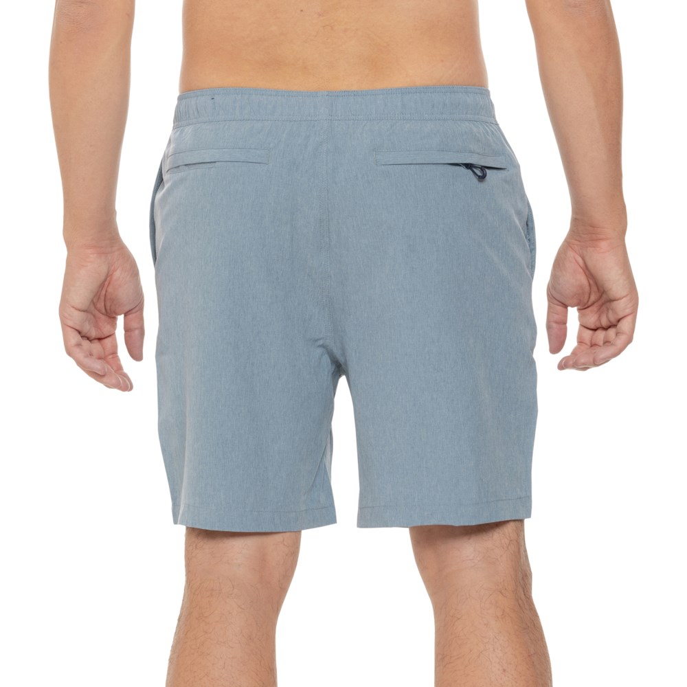 (取寄) エディーバウアー ストレッチ ハイブリット ボレー ショーツ - Upf 50 Eddie Bauer Stretch Hybrid Volley Shorts - UPF 50 Chambray Blue