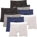 (取寄) スコラ スポーツ-パフォーマンス ボクサー ブリーフ - 8-パック, 6インチ Skora Sport-Performance Boxer Briefs - 8-Pack, 6” Black/Grey/Navy Multi