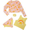 (取寄) バナナボート ビッグ アンド リトル ガールズ ラッシュ ガード アンド タンキニ セット - ロング スリーブ Banana Boat Big and Little Girls Rash Guard and Tankini Set - Long Sleeve Light Peach/Yellow Cream