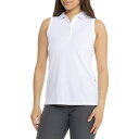 (取寄) ピーター ミラー バンデット スポーツ メッシュ ポロ シャツ - Upf 50以上, スリーブレス Peter Millar Banded Sport Mesh Polo Shirt - UPF 50+, Sleeveless White(4)