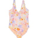 (取寄) ビッグ ガールズ フロント ノッテッド ワンピース スイムスーツ - Upf 50+ Breaking Waves Big Girls Front Knotted One-Piece Swimsuit - UPF 50+ Mult