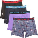 (取寄) ボルコム プリンテッド スポーツ-パフォーマンス ボクサー ブリーフ - 4-パック Volcom Printed Sport-Performance Boxer Briefs - 4-Pack Multi