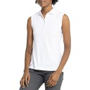 (取寄) ピーター ミラー パーフェクト フィット ポロ シャツ - Upf 50以上, スリーブレス Peter Millar Perfect Fit Polo Shirt - UPF 50+, Sleeveless White