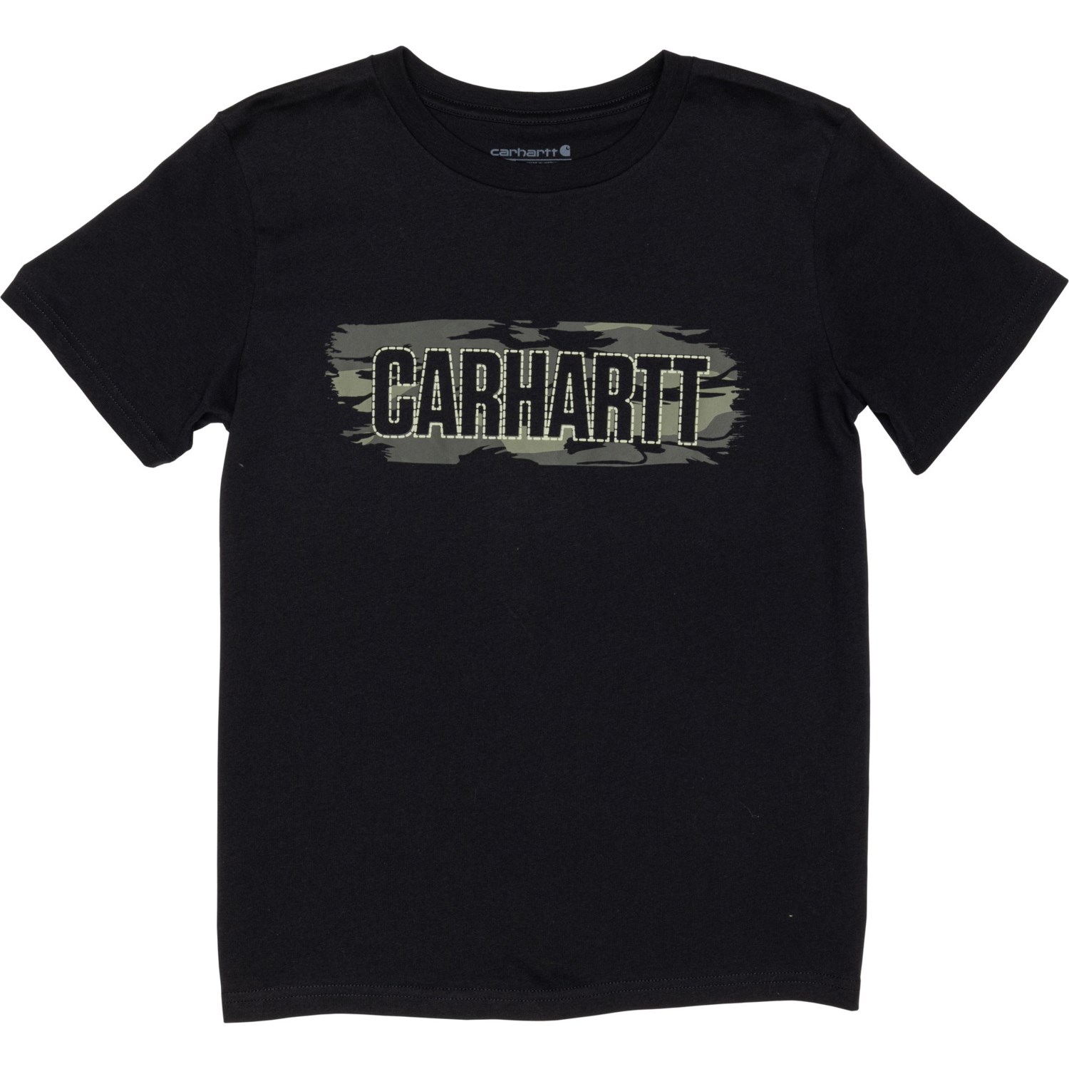 (取寄) カーハート ビッグ ボーイ カモ ロゴ T-シャツ - ショートスリーブ Carhartt Big Boy CA6685 Camo Logo T-Shirt - Short-Sleeve Caviar Black