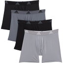 (取寄) アディダス コア-パフォーマンス ボクサー ブリーフ - 4-パック adidas Core-Performance Boxer Briefs - 4-Pack Black/Onix Grey/Grey