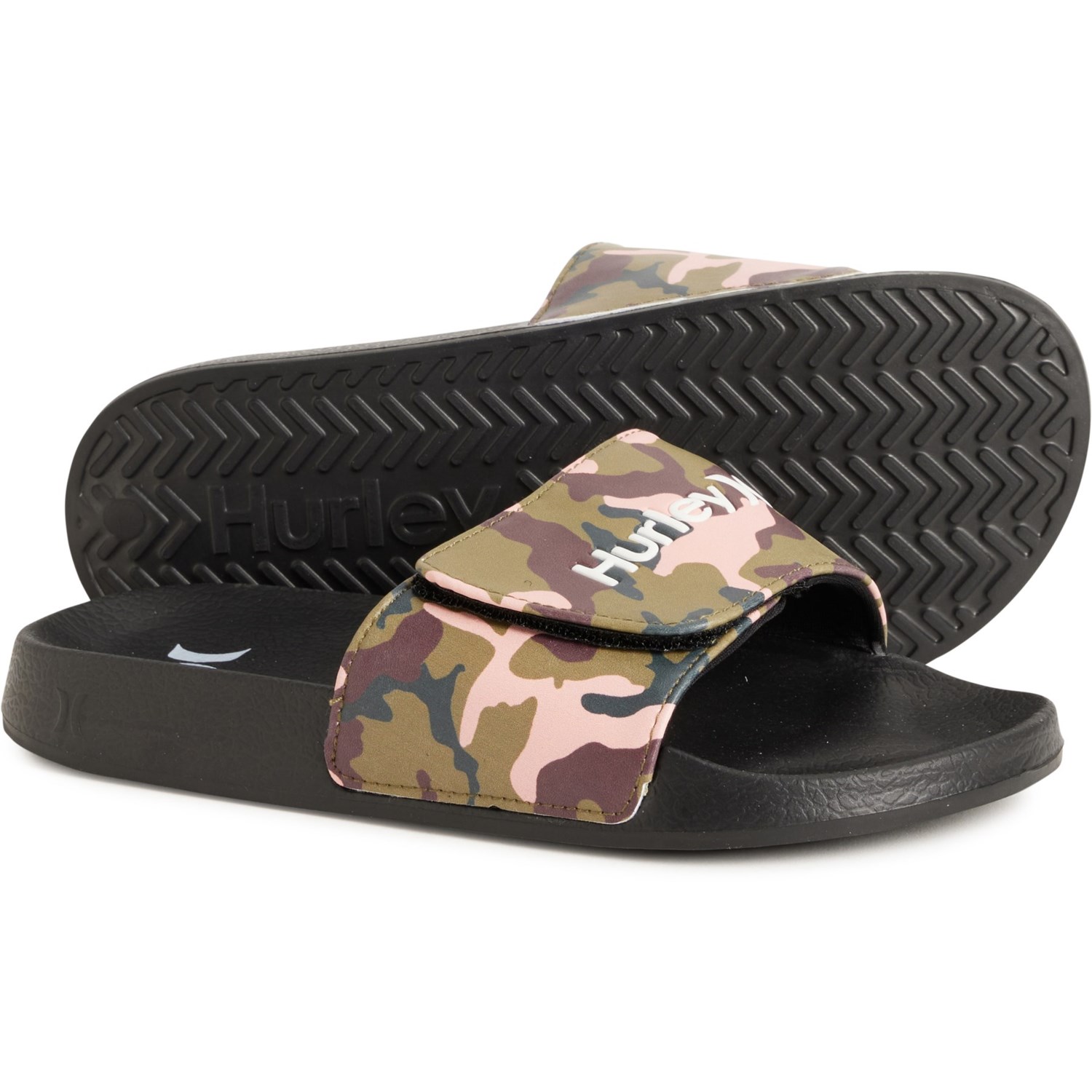 (取寄) ハーレーフットウェア ガールズ スライド サンダル Hurley Footwear Girls Naia-VG Slide Sandals Pink Camo