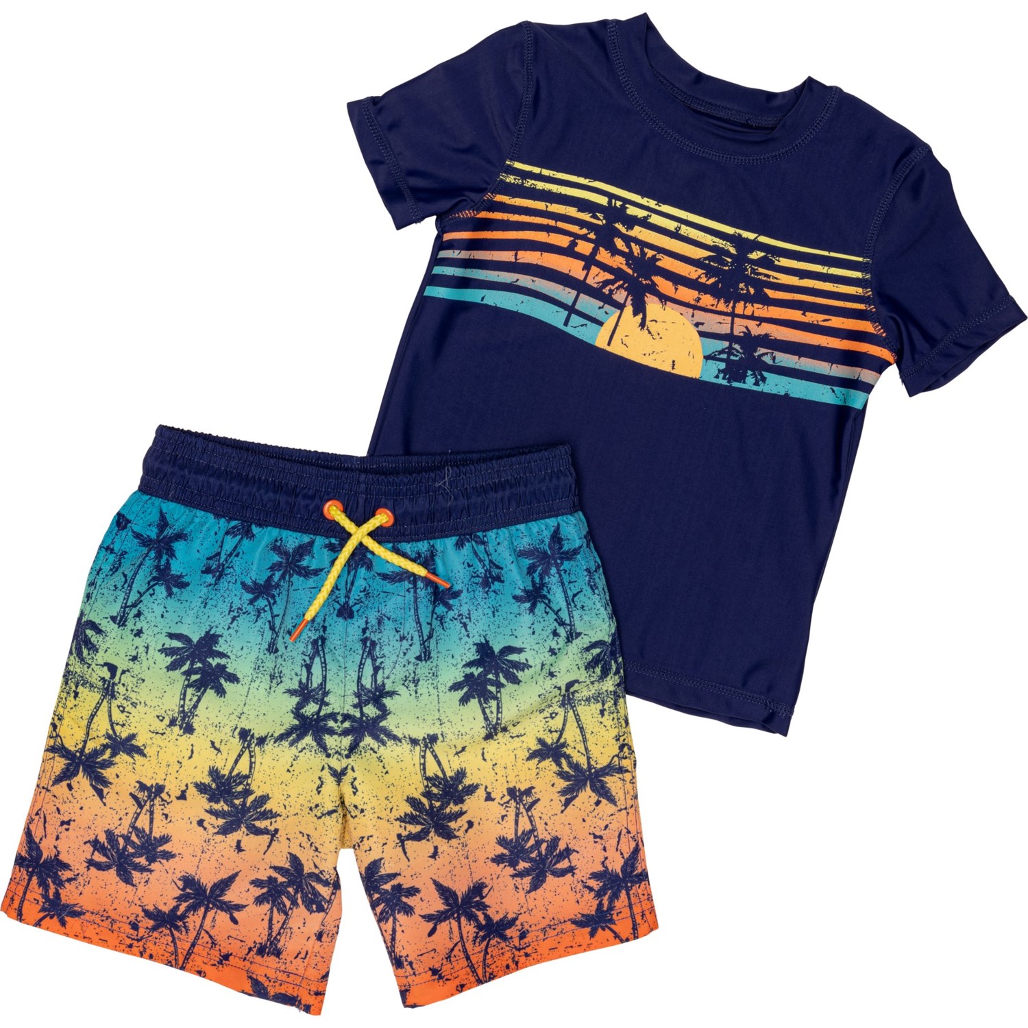 (取寄) トミーバハマ トドラー ボーイズ ラッシュ ガード アンド スイム トランクス セット - Upf 50, ショート スリーブ Tommy Bahama Toddler Boys Rash Guard and Swim Trunks Set - UPF 50, Short Sleeve Patriot Blue