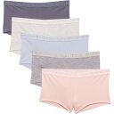 (取寄) ノーティカ オーガニック コットン パンティ - 5-パック, ボーイ ショーツ Nautica Organic Cotton Panties - 5-Pack, Boy Shorts Zen Blue/Light Heather Grey/Rosewash /Medium Heath(4)