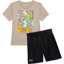 (取寄) アンダーアーマー トドラー ボーイズ テック ロゴ シャツ アンド ショーツ セット - ショート スリーブ Under Armour Toddler Boys Tech Logo Shirt and Shorts Set - Short Sleeve City Khaki