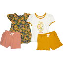(取寄) トミーバハマ ガールズ サンフラワー ドレス T-シャツ アンド トゥー ショーツ セット - ショート スリーブ Tommy Bahama Girls Sunflower Dress, T-Shirt and Two Shorts Set - Short Sleeve Tinsel