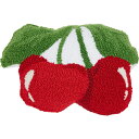 (取寄) サクランボ ハンド-フックド スロー ピロー - 12x16インチ Peking Handicraft Cherries Hand-Hooked Throw Pillow - 12x16” Red|詳細画像