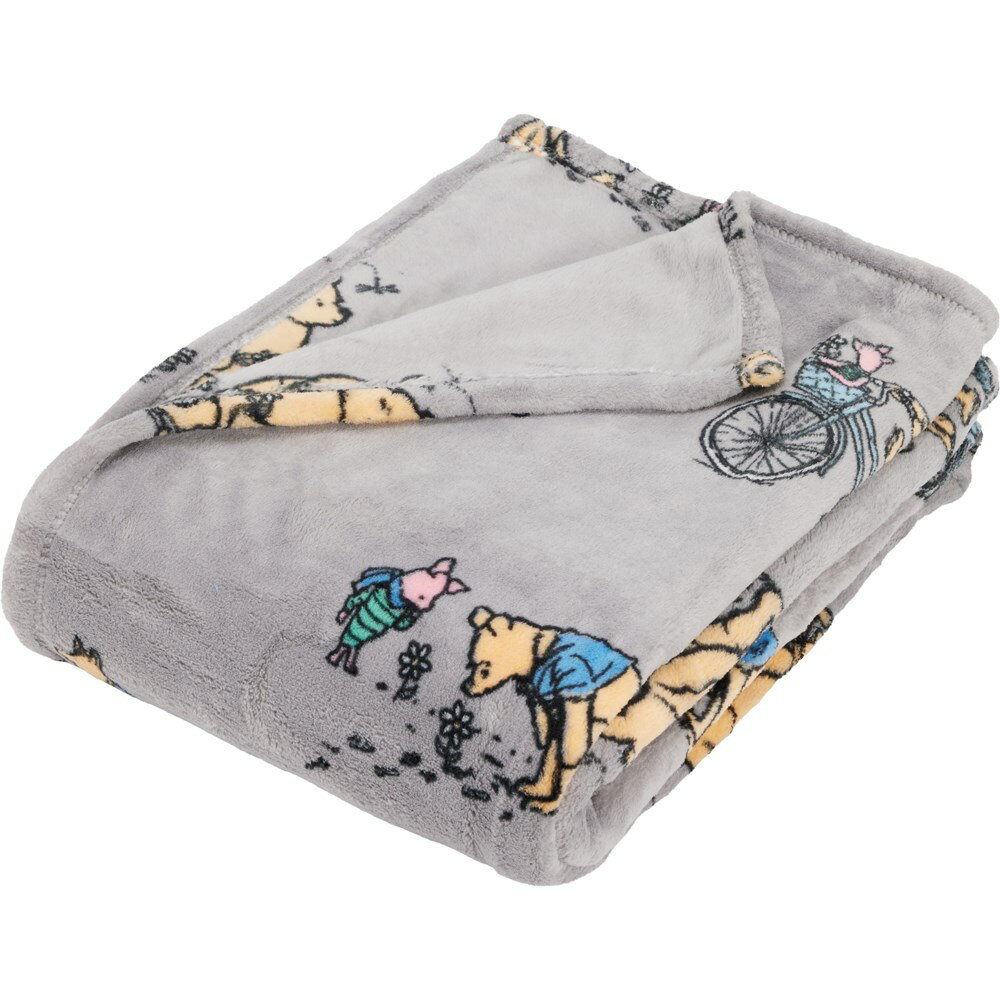 (取寄) ライフイズグッド ウィニー ザ プー ハブ ア ナイス デイジー フリース スロー ブランケット - 350 gsm, 50x70インチ Life is Good Life is Good Winnie the Pooh Have a Nice Daisy Fleece Throw Blanket - 350 gsm, 50x70” Gray