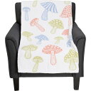 (取寄) カップケーキ&カシミア マッシュルームズ スロー ブランケット - 50x70インチ Cupcakes & Cashmere Deschamps Mushrooms Feather-Knit Throw Blanket - 50x70” Green/Blue/Red