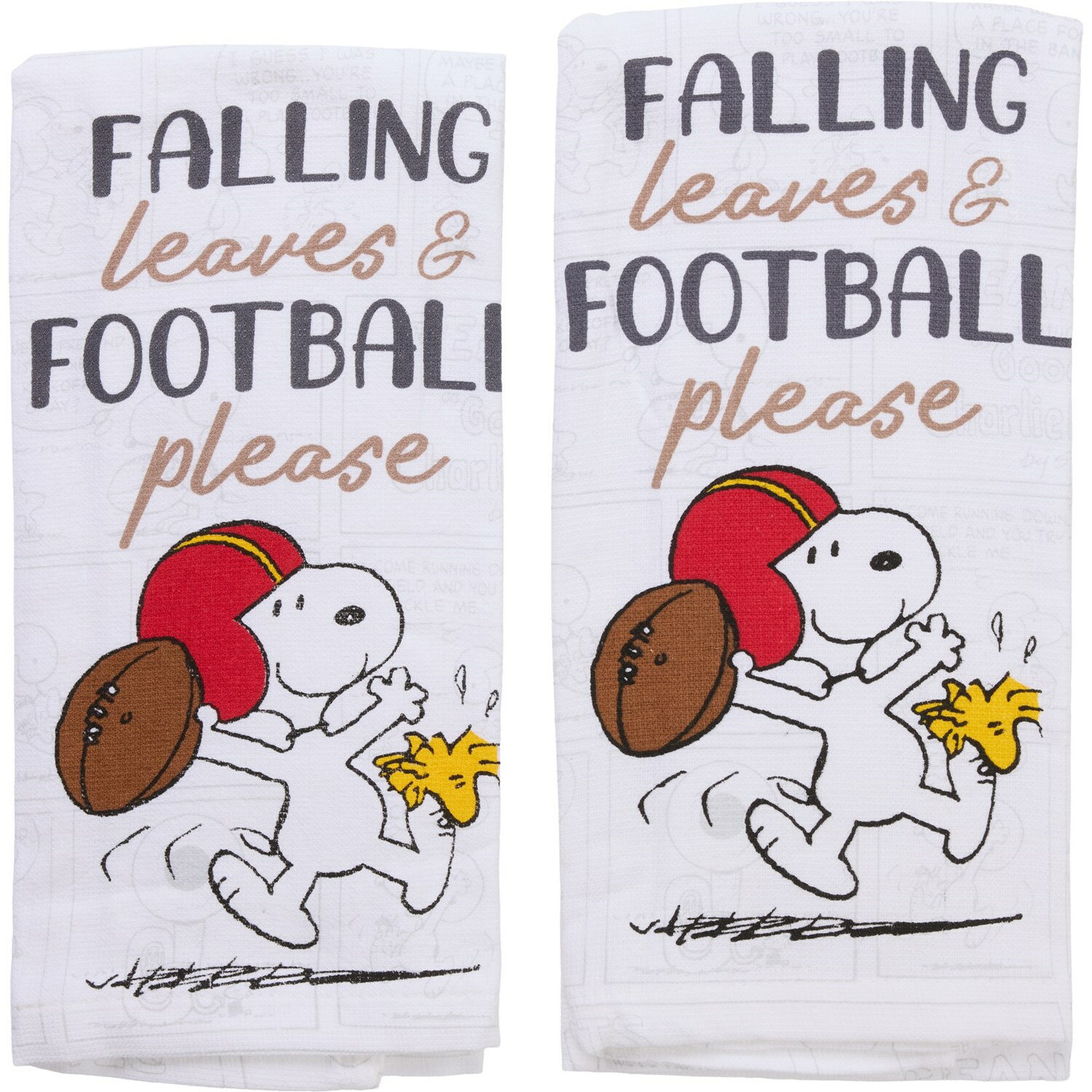 (取寄) ピーナッツ スヌーピー フォール フットボール キッチン タオル セット - 2-パック, 16x26インチ Peanuts Snoopy Fall Football Kitchen Towel Set - 2-Pack, 16x26” Multi(3)